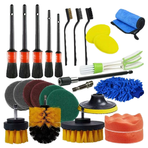 ชุดถุง<span class=keywords><strong>มือ</strong></span>ล้างรถ 26 ชิ้น พร้อมแปรง PVC ฟองน้ำ และแปรงล้อ สำหรับทำความสะอาดรายละเอียดรถยนต์ - Product Image 1