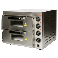 Nouveau four à pizza commercial de comptoir, électrique, en acier inoxydable, à un ou deux niveaux, four de cuisson professionnel pour boulangerie, pizzeria