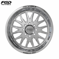Jantes de camion forgées polies FGD 24x12 24x14 26x14 26x16 concaves 8x6.5 8x180 8x170 avec enjoliveurs flottants pour RAM 2500 3500