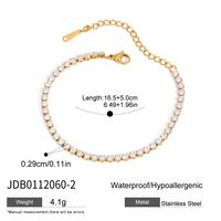 Klassieke stijl Valentijnscadeau 18K PVD gouden roestvrijstalen ronde witte zirkonia tennis ketting liefdeshart armband