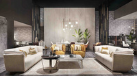 Gainsville Ensemble de canapés de salon de luxe Canapé sectionnel italien moderne en tissu de haute qualité pour hôtel, hall, villa, appartement