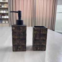 Ensemble d'accessoires de salle de bain en polyrésine à effet métallique, design unique, porte-savon de salle de bain, pour toute la maison