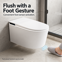 Nouveau style de toilettes intelligentes murales en céramique avec siège chauffant, séchoir à air chaud instantané, thermostatique, pour villas de luxe, équipement sanitaire