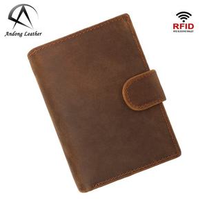 Portefeuille court pour homme en cuir de vache véritable, pochette tendance super stylée, porte-passeport, porte-cartes multifonction - Product Image 1