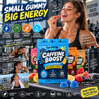 Gummies à la caféine naturelle, marque privée OEM, L-théanine, vitamine B12, énergie et concentration pour adultes