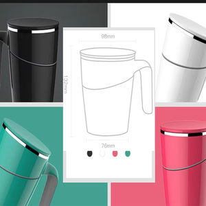 Taza de Té LM LM25375 de Acero Inoxidable + ABS de 470 ml, Portátil, Clásica, Antiderrames, Antideslizante, con Ventosa para Uso Doméstico - Product Image 4