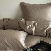 Vente en gros de 4 parures de draps d'hôtel de luxe de couleur personnalisée 100% coton king size