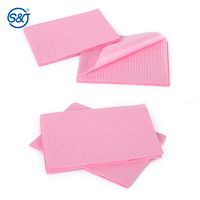 Consommables médicaux SJ 3ply bavoirs dentaires en plastique jetables tabliers de bavoir dentaire imperméables bavoirs dentaires jetables bon marché