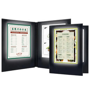 Porta Menús Iluminado de Cuero PU de Alta Calidad, 2 Paneles, 4 Páginas, Cubierta Iluminada, Tablero de Menús LED para Restaurante - Product Image 1