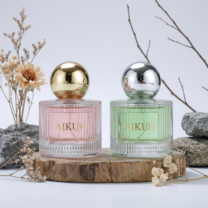 Aikun – Coffret de parfum 100 ml en verre côtelé rond avec logo par transfert d'eau, crème parfumée personnalisée longue durée, faible MOQ, livraison rapide pour entreprises - Product Image 2