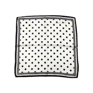 Foulard quadrato a pois 70x70 cm con bordo per donna, accessorio moda - Product Image 2