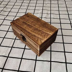 Caja de Joyería de Madera Rectangular de 6 Pulgadas, Color Quemado, Lacada, Organizador de Almacenamiento de Escritorio, Embalaje General - Product Image 3