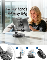 Support d'écran secondaire portable de voyage avec rotation à 360° - Support d'affichage robuste en aluminium pour configuration de bureau