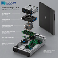 Server Dell PowerEdge T360 Tower Baru Asli Intel Xeon E-2400 DDR5 8 Bay Hot-Swap SAS SATA Enterprise SMB Server