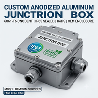 Boîtier de jonction électrique en aluminium anodisé sur mesure, 6061-T6 CNC plié, étanchéité IP65, RoHS, MOQ 1, boîtier d'instrumentation OEM
