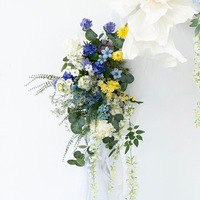 Ensemble de décorations florales artificielles faites à la main style Monet en soie pour arche, toile de fond florale, présentation de fenêtre de mariage, photographie, hôtel
