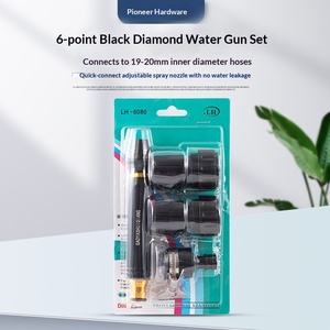 Black King Kong Heavy Duty High Pressure 6-Point <strong>Spray</strong> Gun <strong>Set</strong> for Car Washing Garden Watering &amp; Flower Irrigation - Product Image 4