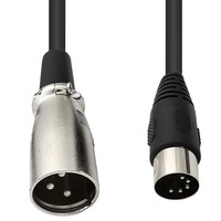 Grand câble audio DIN 5 broches vers XLR mâle et femelle, adaptateur MIDI vers XLR YR-DXLR-01