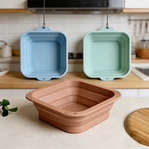 Cesta de fermentación de pan cuadrada de silicona antiadherente con logotipo personalizado al por mayor para hornear pan - Product Image 3