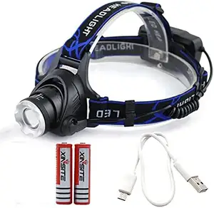 USB Rechargeable Red Safety Light headlamp flashlight with led T6 Head Lights 18650 Lithium Head Torch