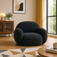 Ensemble de fauteuils simples noirs de style médiéval avec structure en bois et pieds en métal pour salon, balcon, salon de beauté, meubles de maison