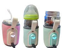 Penghangat botol bayi pengisian daya USB portabel, pemanas tanpa kabel pintar panas untuk ASI bayi grosir OEM