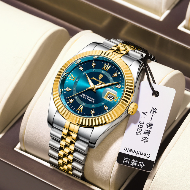 Poedagar 910 Sport Stainless Steel Quartz Watch for Men Waterproof Luminous Date Luxury Wristwatch Business/Fashion Reloj Men