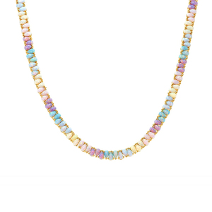 Collana Tennis Gemnel Pear Opal Dancing Dreams in <span class=keywords><strong>Argento</strong></span> 925 o Ottone, <span class=keywords><strong>Girocollo</strong></span> Fatto a Mano per Regalo o Fidanzamento - Product Image 1