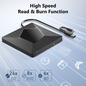 Unidad de <span class=keywords><strong>Blu</strong></span>-<span class=keywords><strong>ray</strong></span> Externa USB 3.0 y Tipo-C, Grabadora de CD/DVD y Reproductor de <span class=keywords><strong>Blu</strong></span>-<span class=keywords><strong>ray</strong></span> <span class=keywords><strong>para</strong></span> <span class=keywords><strong>PC</strong></span> - Product Image 4