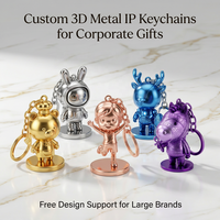 Porte-clés en métal personnalisé en forme de figurine 3D, personnage de dessin animé, porte-clés professionnel en alliage de zinc, artisanat 3D personnalisé, design gratuit