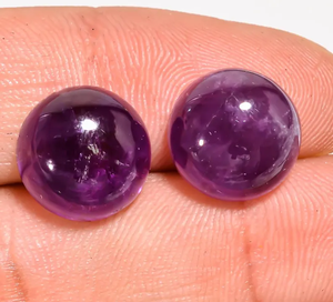 Igi พลอยอะเมทิสต์ทรงหลังเบี้ยสีม่วงธรรมชาติที่ผ่านการรับรองจากอเมทิสต์คริสตัลขัดเงาขนาด12มม. อัญมณีหลวมสำหรับทำเครื่องประดับขายส่ง - Product Image 4