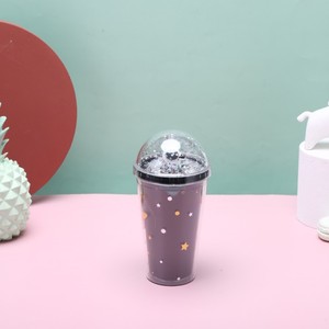Vaso de Plástico Aislado de 450 ml con Diseño de Unicornio y Tapa de Domo con Pajita para Niños, Bebidas Frías de Verano y Diseño Estampado de Estrellas - Product Image 2