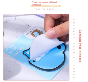 Bloc de notas autoadhesivo de dibujos animados creativos, taza pequeña colorida, notas adhesivas de gato, papel compensado resistente al desgarro para escribir, uso de regalo - Product Image 6