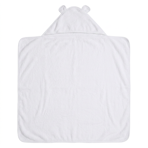Venta caliente de fábrica Super suave y absorbente recién nacido blanco 100% muselina algodón con capucha Toalla de baño para bebé con capucha para bebés infantiles - Product Image 1