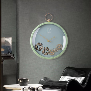 Amages Wall <b>Clock</b> Round Metal Shell Tempered Glass <b>Mirror</b> Quartz Movement For Living Room Dining Room Decor - Product Image 4