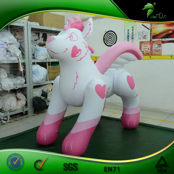 Hongyi lindo inflable personalizado rosa de vuelo Lobo inflable personaje de la película de globo