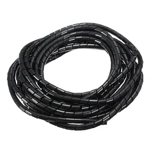 PE winding pipe lengan pelindung spiral berlekuk cepat finishing lengan hitam 3-30mm produsen grosir