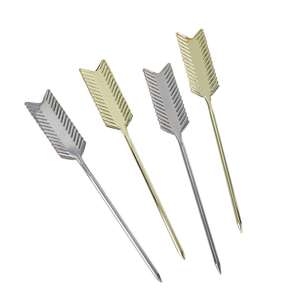 Piques à cocktail en acier inoxydable en gros, en forme de flèche, pour la <span class=keywords><strong>d</strong></span>écoration, bâtonnets à martini, bâtonnets à fruits, bâtonnets à cocktail - Product Image 3