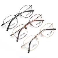 Monturas ópticas de acero inoxidable, titanio, coreano, nuevo diseño, estilo de moda