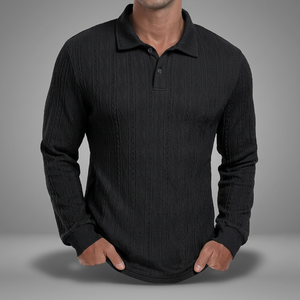 Camisas de Golf de Punto Sólido 100% Poliéster para Hombre, Cómodas, Transpirables, de Manga Larga, Cuello Redondo, para Uso Diario, Venta al Por Mayor, Protección Solar - Product Image 3