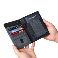 Logo personnalisé, détecteur de passeports, portefeuille en PU, étui pour passeports, portefeuille de voyage avec épingle de poche Sim, avec Find My