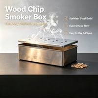 Boîte à fumée en acier inoxydable DaS pour barbecue, boîte à copeaux de bois pour barbecue au gaz ou au charbon, accessoires pour barbecue