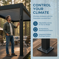 Pergola extérieure en aluminium de qualité supérieure avec toit motorisé réglable pour cour et patio