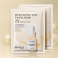 Masques faciaux professionnels BIOAQUA Private Label Propylene Plycol, soin à l'acide hyaluronique, masque facial en feuille organique anti-âge