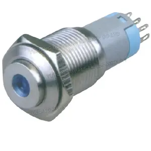 Hochwertiger TYJ16-291 19mm 110V 220V beleuchteter blauer flacher Augenblicklicher Lichtdruckknopf-Schalter