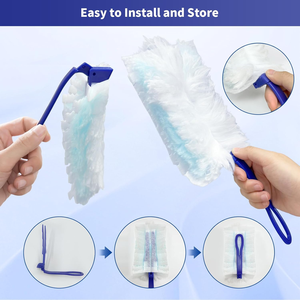 Recharges de dépoussiéreur robustes pour Swiffers Duster avec manche 180 °   Plumes à poussière jetables multi-surfaces, recharges - Product Image 6