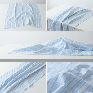 Chemises en tissu de coton Khadi 100% biologique, tissées à la main, rayures bleu clair, légères, respirantes, 60 GSM, séchage rapide, écologiques - Product Image 2