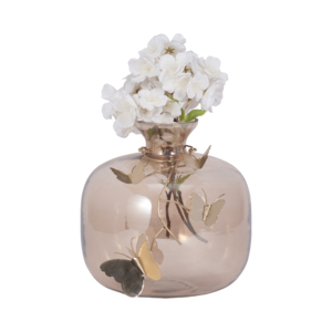 Vaso in vetro con ghirlanda di farfalle, moderno vaso decorativo per fiori, per soggiorno, camera da letto, ufficio, decorazioni per la casa - Product Image 2