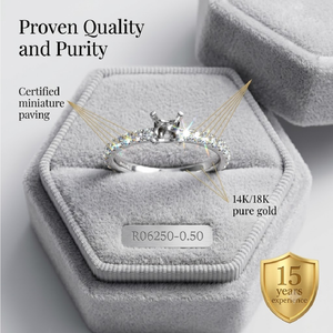 Anillo de compromiso de oro blanco de 18K con pavé y montura semicompleta, estilo princesa, con engaste de diamante tipo cojín de cuatro puntas, venta al por mayor, MOQ 1 - Product Image 3