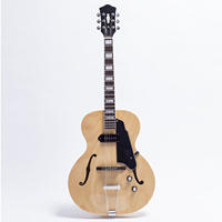 Guitare électrique professionnelle rouge bordeaux à corps creux, 22 frettes, type Jazz, avec cordier trapèze, finition brillante